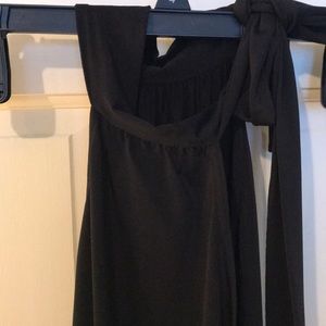 Nylon black halter dress
